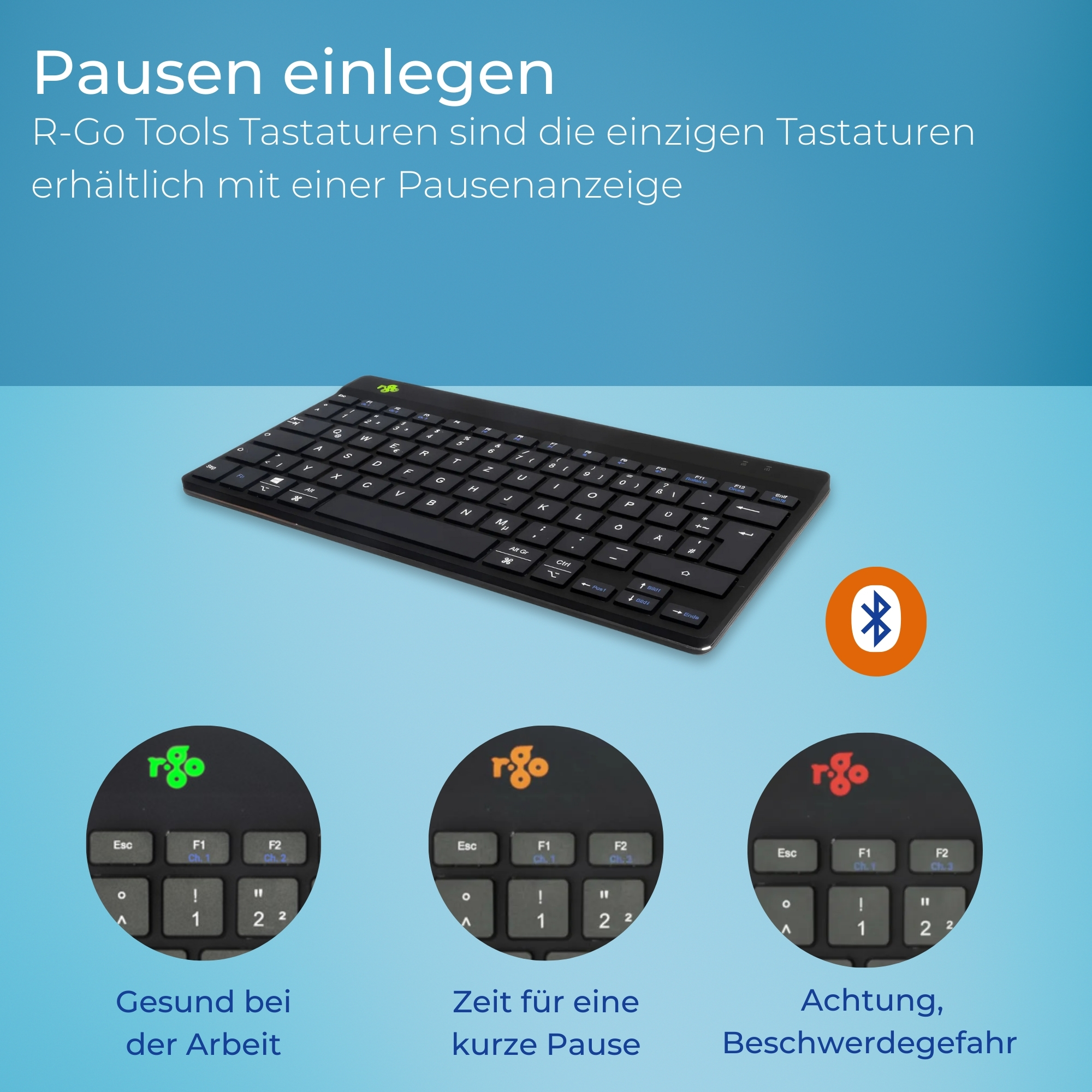 R-Go Draadloze Bluetooth toetsenbord en muis combo – US QWERTY compact toetsenbord – Oplaadbaar
