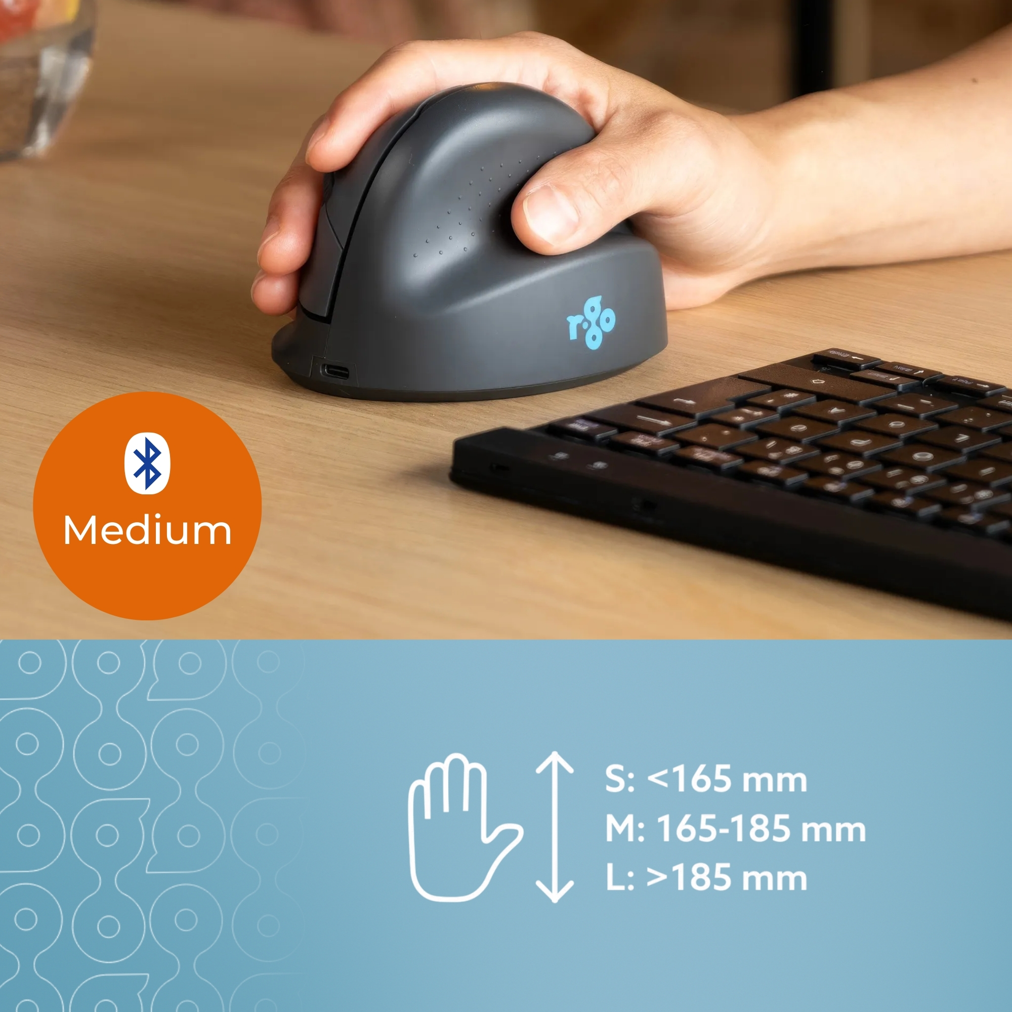 R-Go Draadloze Bluetooth toetsenbord en muis combo – US QWERTY compact toetsenbord – Oplaadbaar