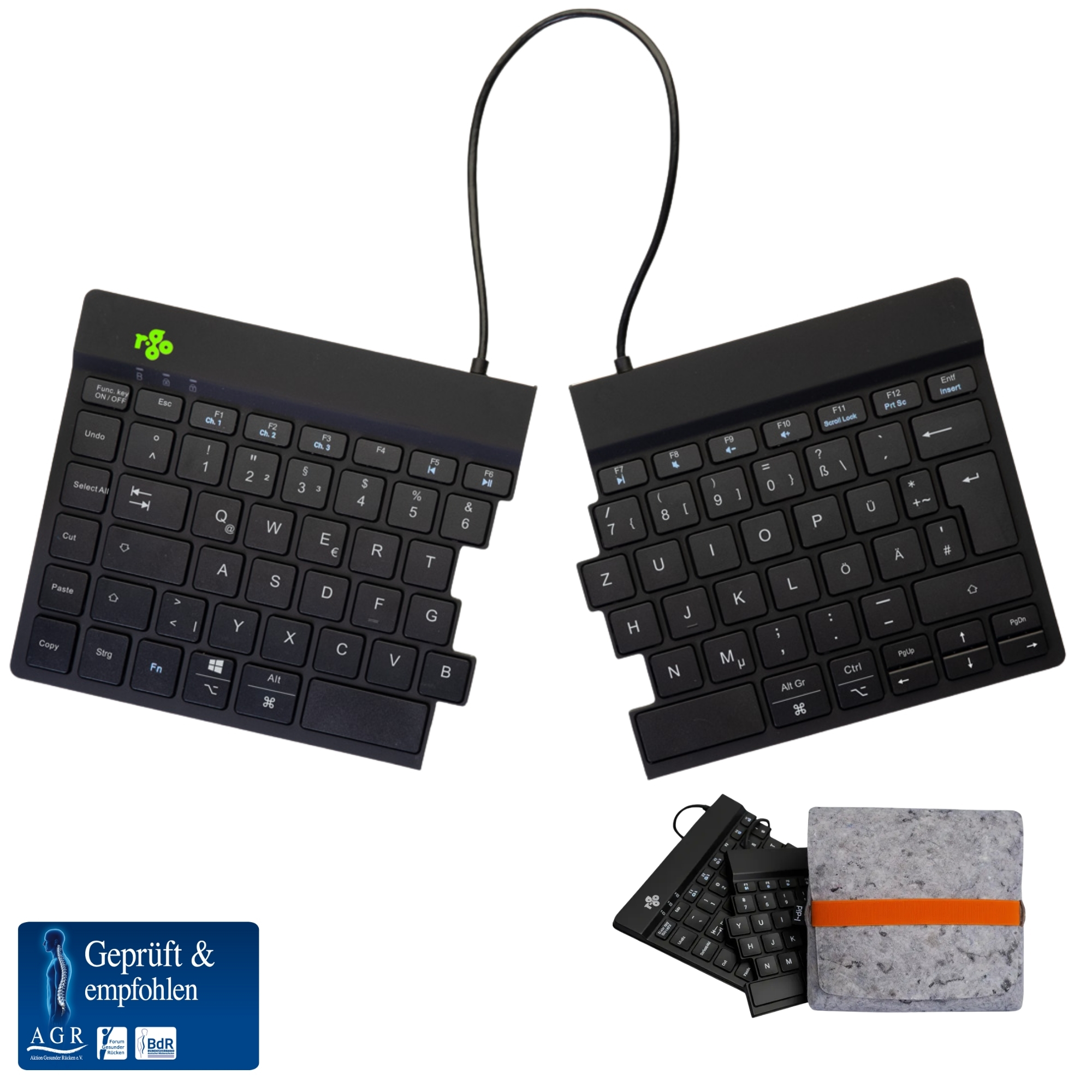 R-Go Draadloze Bluetooth toetsenbord met pouch