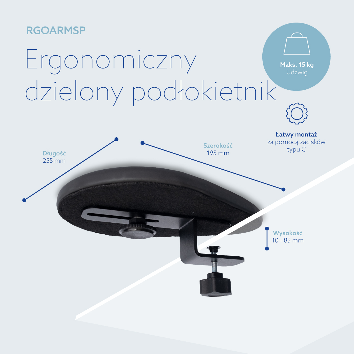 Dzielony podłokietnik R-Go