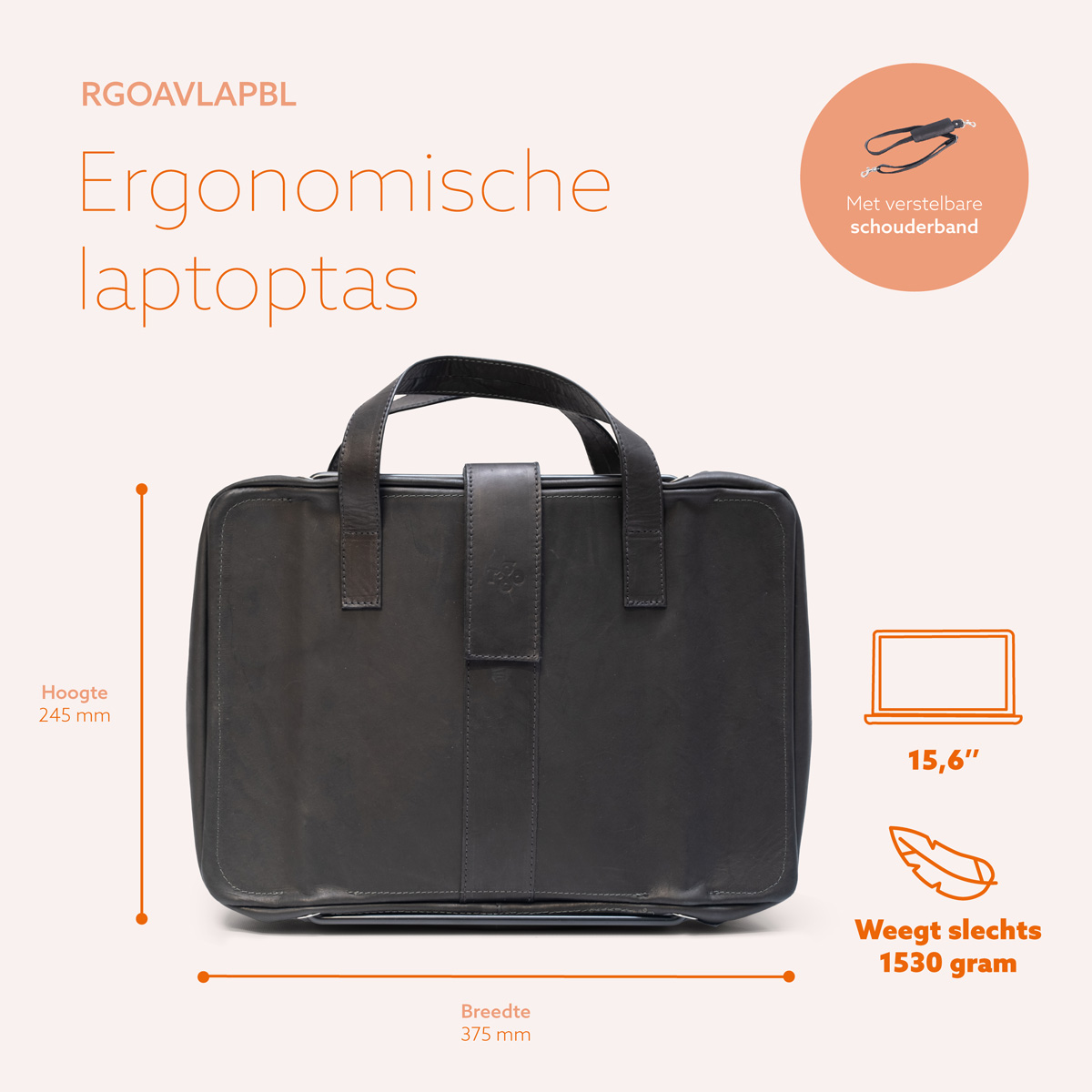 R-Go Viva 15.6″ Laptoptas (zwart)