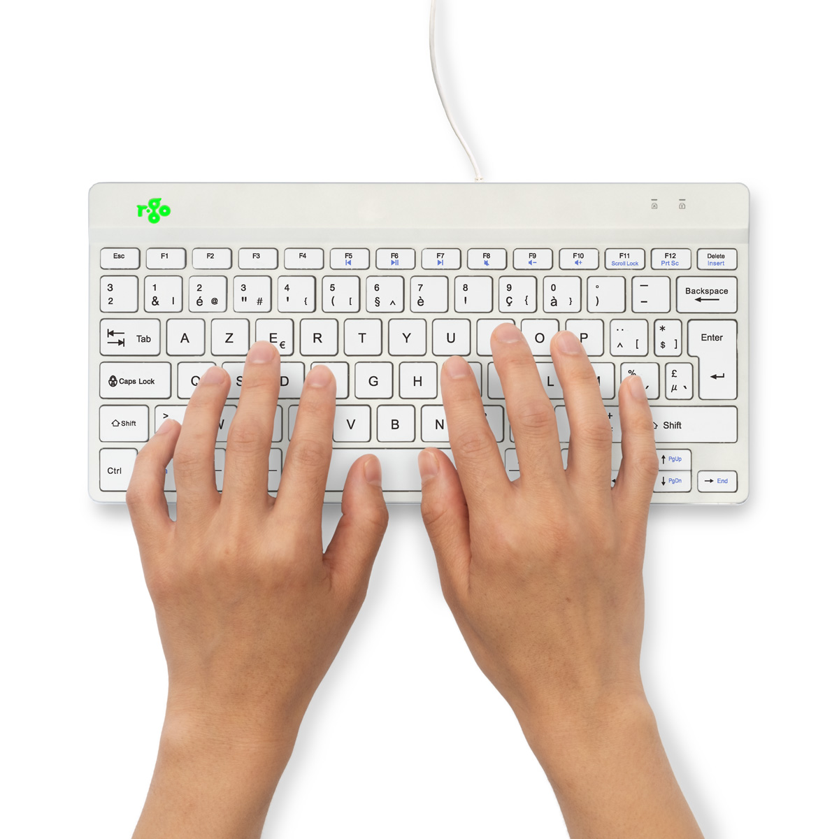 R-Go Compact Break (white, wired, AZERTY – BE)
