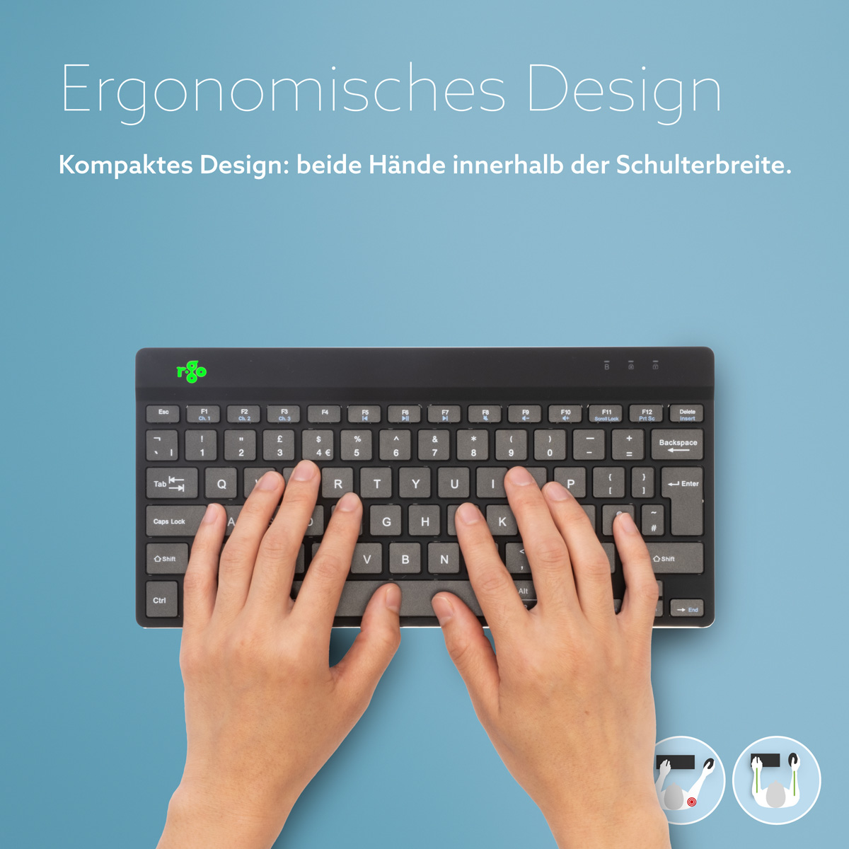 R-Go Compact Break (schwarz, drahtlos, AZERTY – BE)