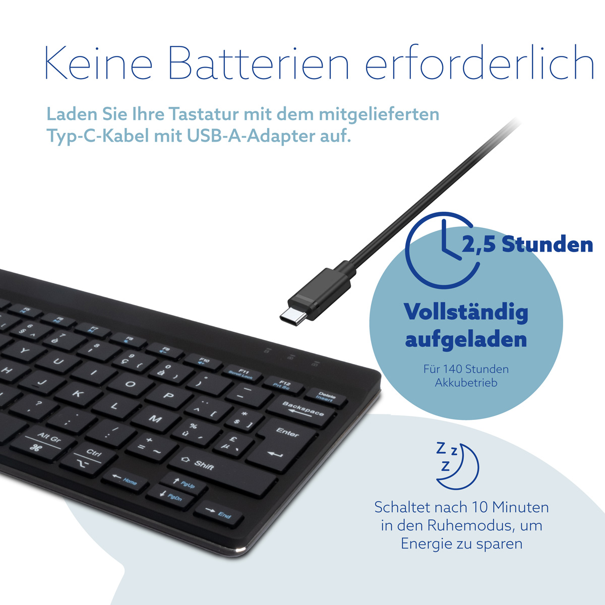 R-Go Compact Break (schwarz, drahtlos, AZERTY – BE)
