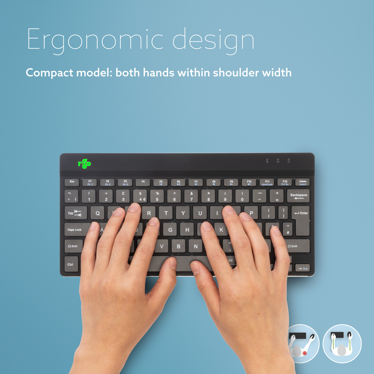 R-Go Compact Break (black, wireless, AZERTY – BE)