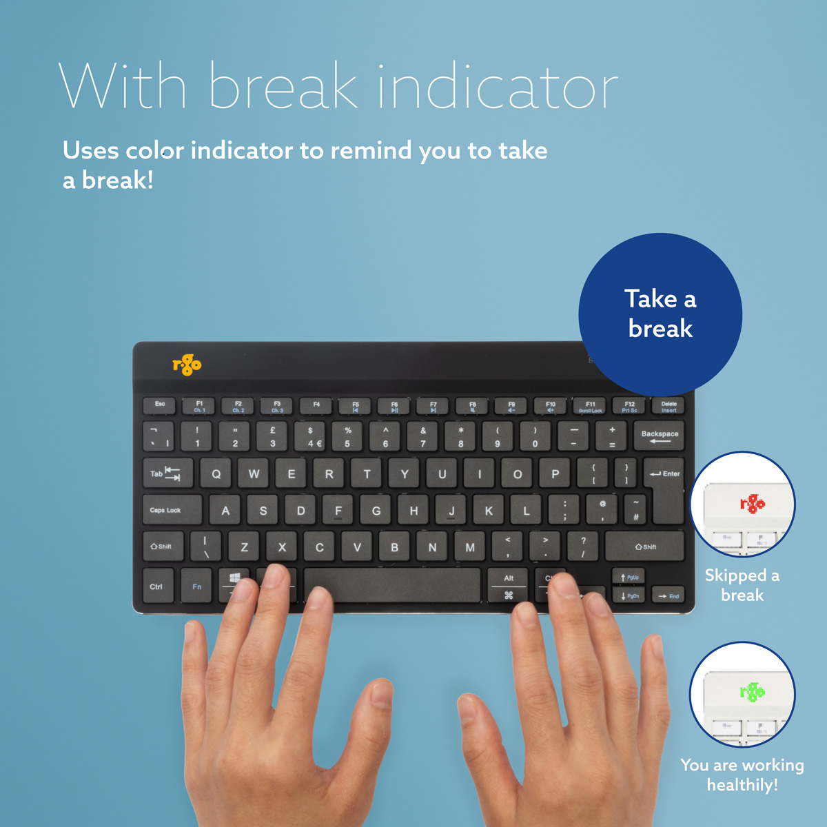 R-Go Compact Break (black, wireless, AZERTY – BE)