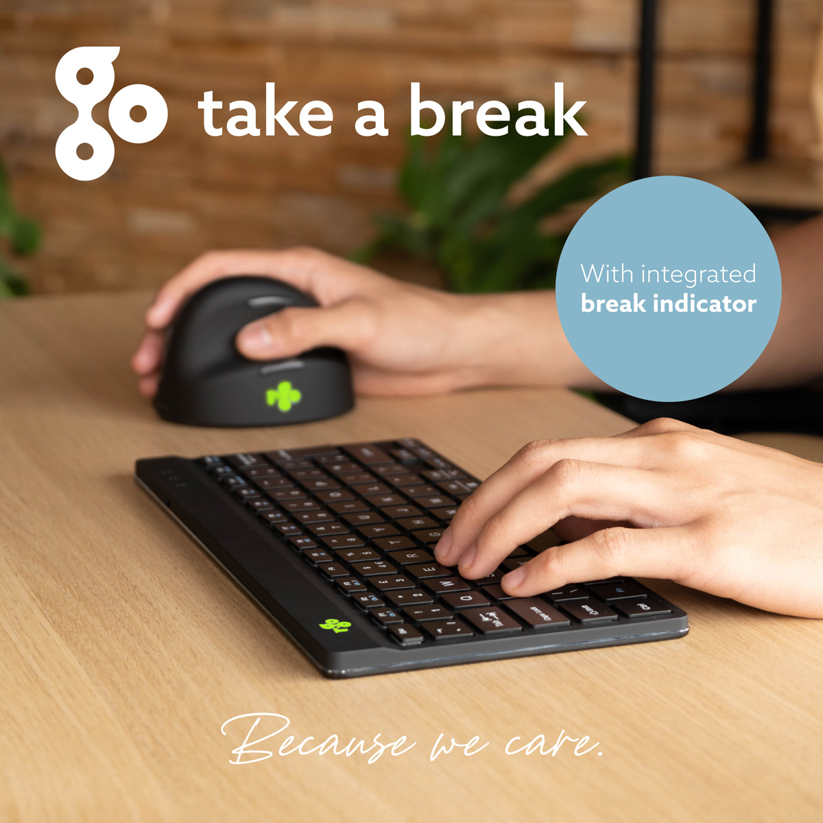 R-Go Compact Break (black, wireless, AZERTY – BE)