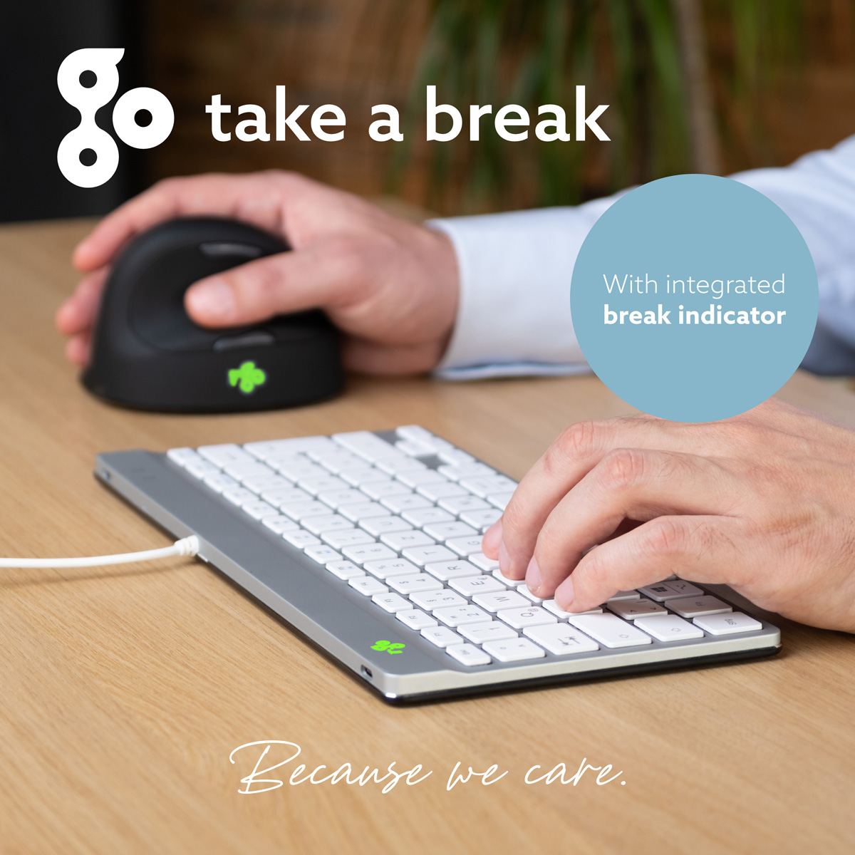R-Go Compact Break (white, wired, QWERTZ – CH)