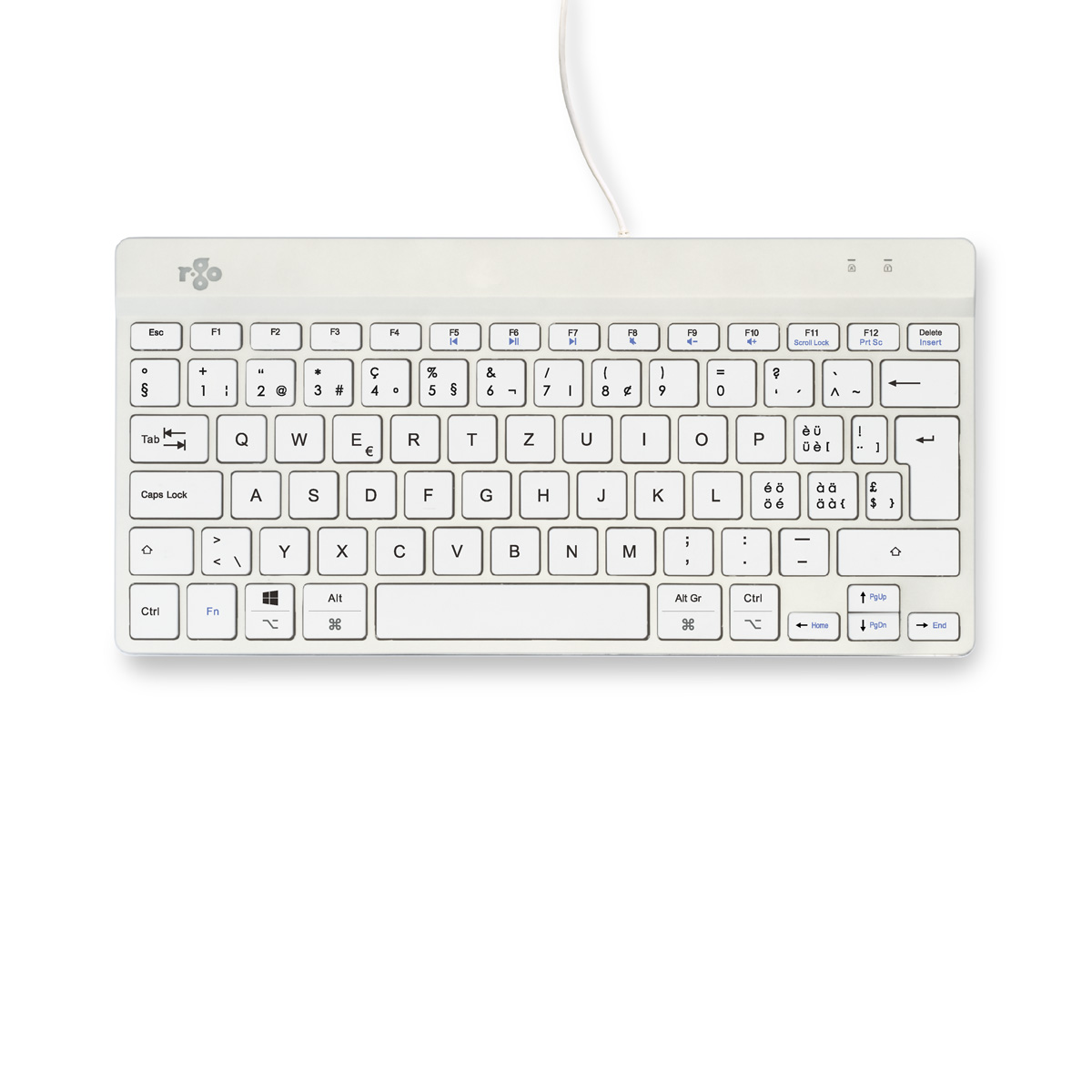 R-Go Compact Break (white, wired, QWERTZ – CH)