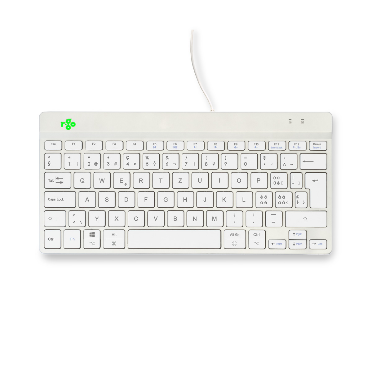 R-Go Compact Break (white, wired, QWERTZ – CH)
