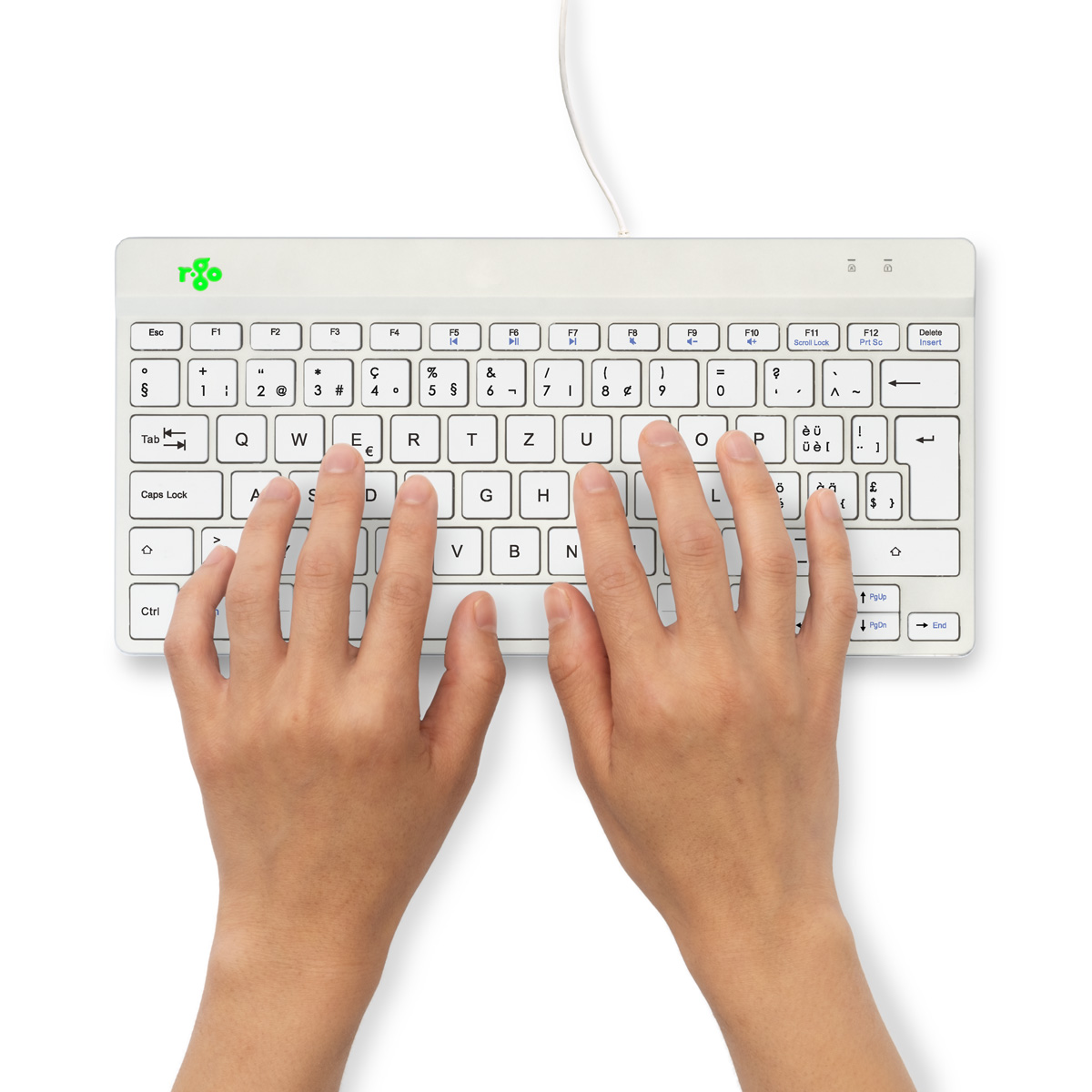 R-Go Compact Break (white, wired, QWERTZ – CH)