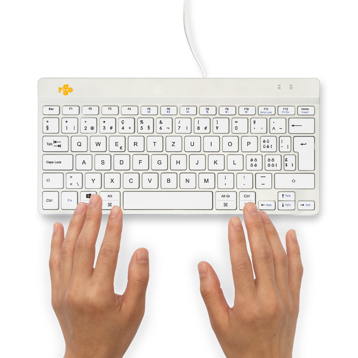 R-Go Compact Break (white, wired, QWERTZ – CH)