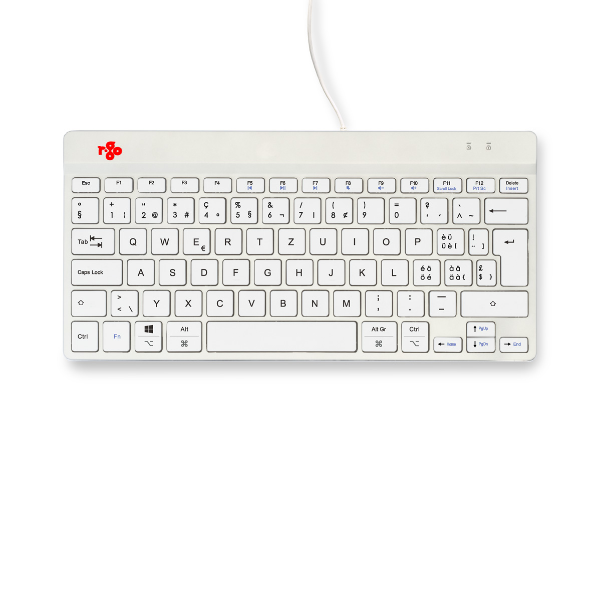 R-Go Compact Break (white, wired, QWERTZ – CH)