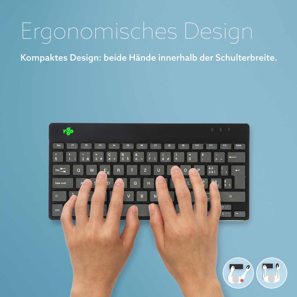R-Go Compact Break (schwarz, drahtlos, QWERTZ – CH)