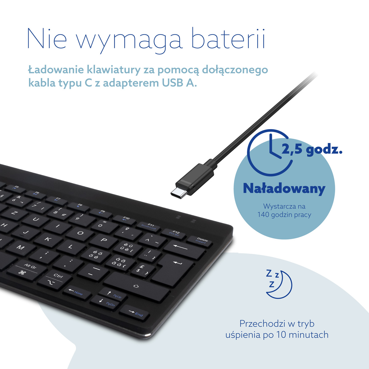R-Go Compact Break (czarny, bezprzewodowy, QWERTZ – CH)