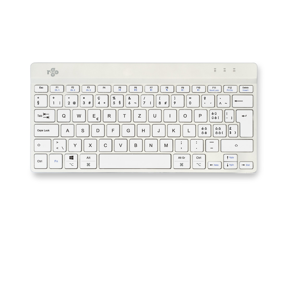 R-Go Compact Break (wit, draadloos, QWERTZ – CH)