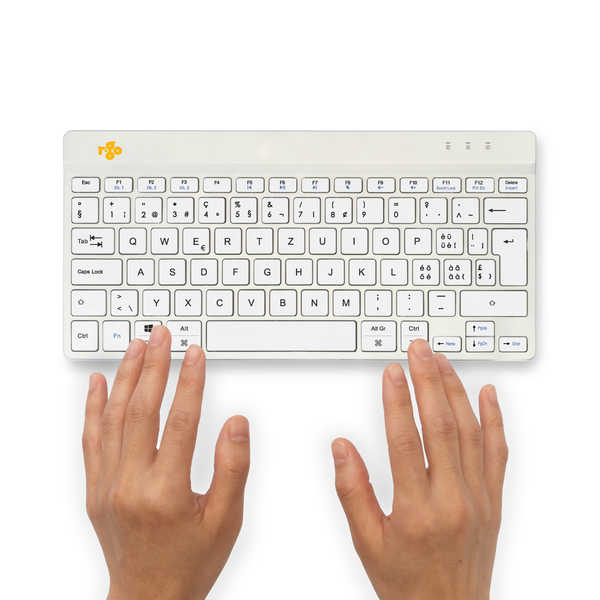 R-Go Compact Break (wit, draadloos, QWERTZ – CH)