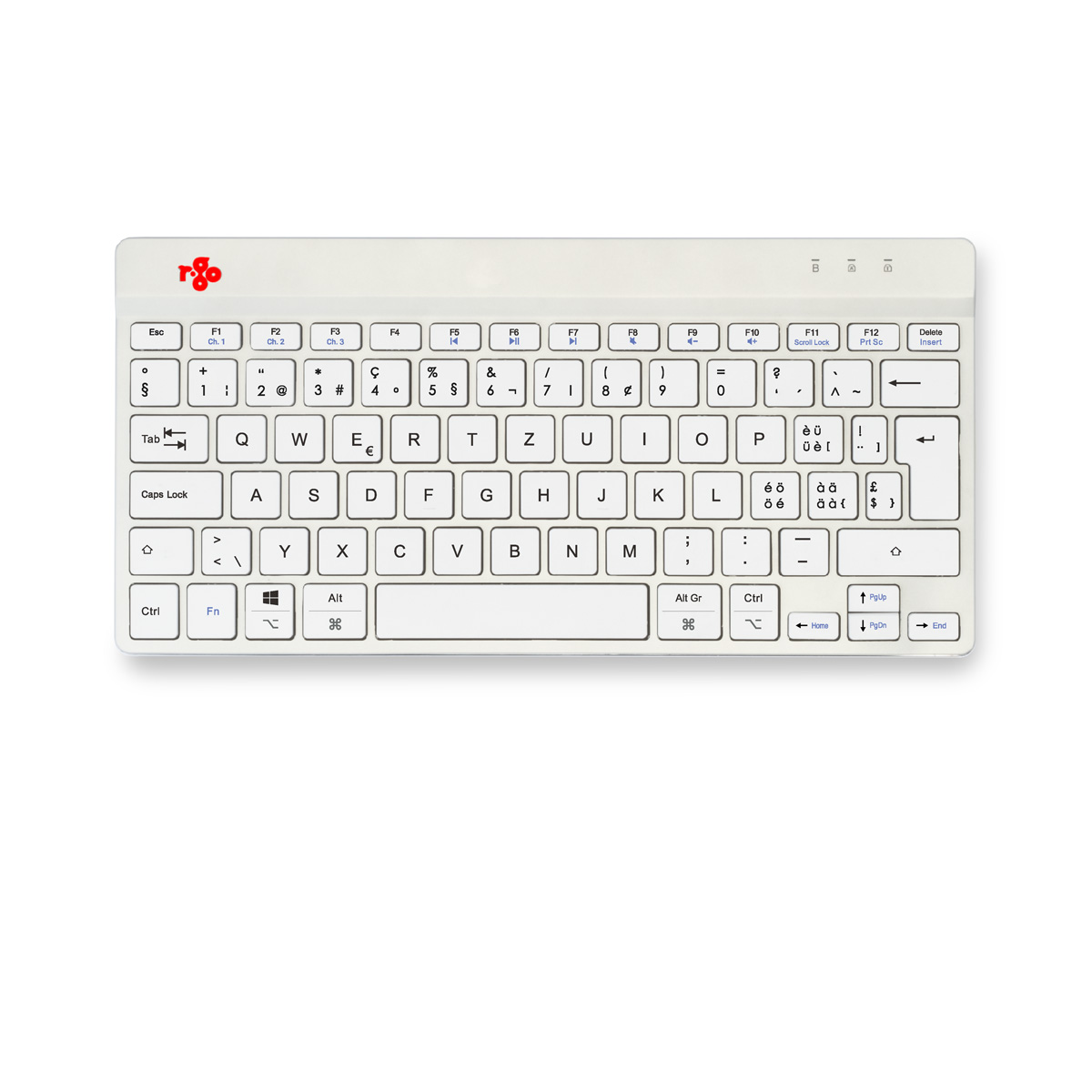 R-Go Compact Break (wit, draadloos, QWERTZ – CH)