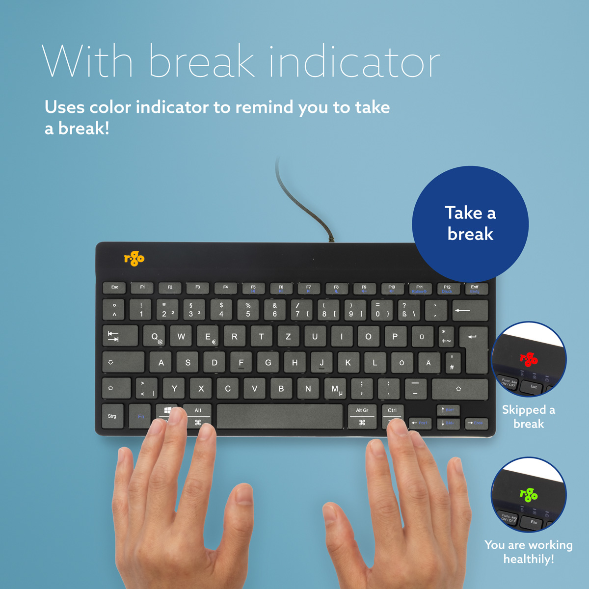 R-Go Compact Break (black, wired, QWERTZ – DE)