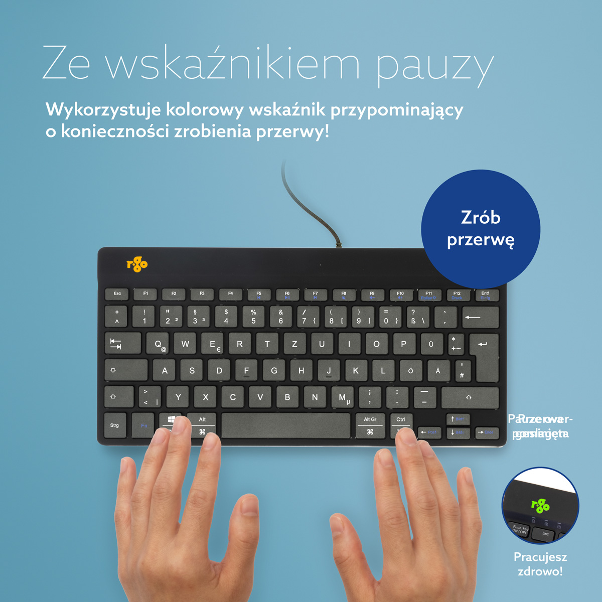 R-Go Compact Break (czarny, przewodowy, QWERTZ – DE)