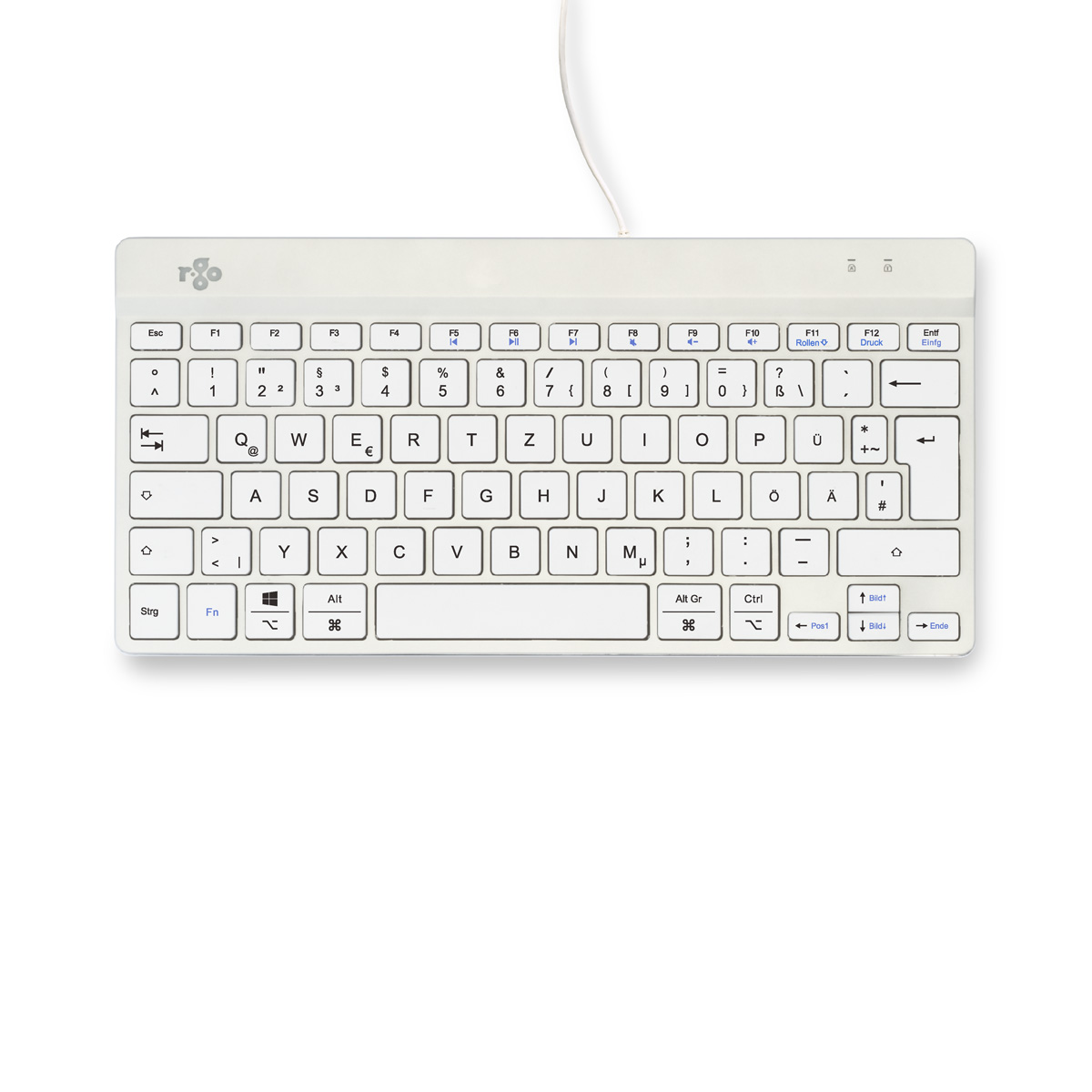 R-Go Compact Break (white, wired, QWERTZ – DE)