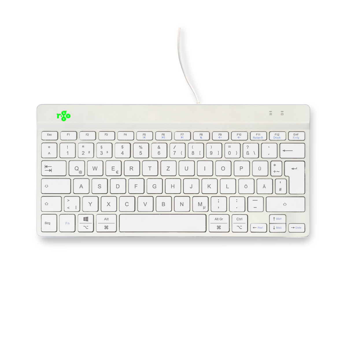 R-Go Compact Break (white, wired, QWERTZ – DE)
