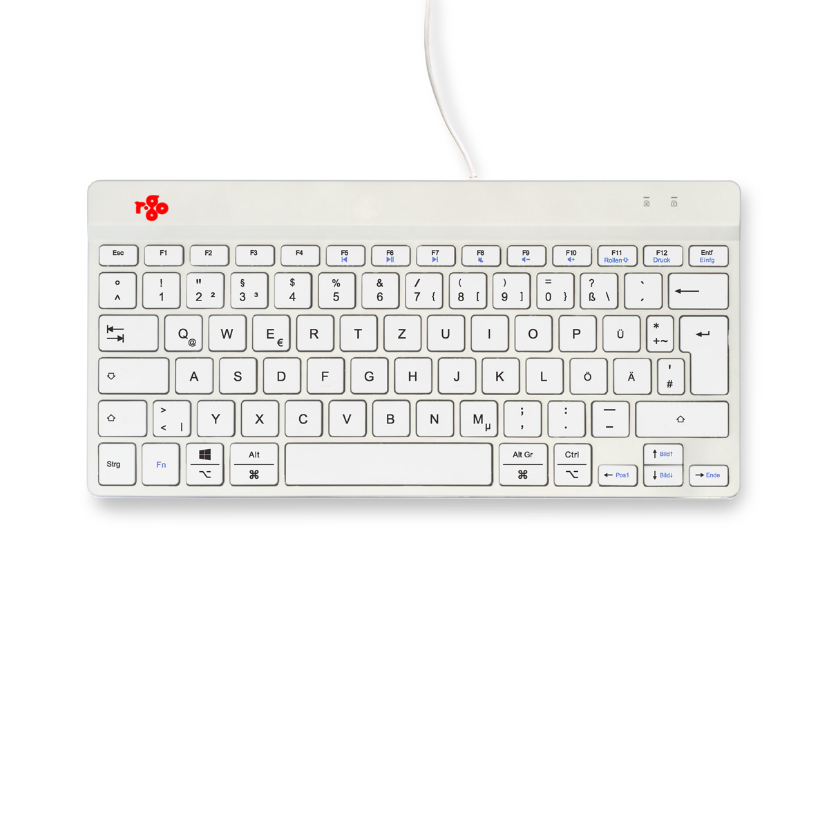 R-Go Compact Break (white, wired, QWERTZ – DE)