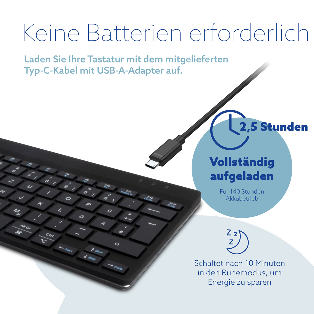 R-Go Compact Break (schwarz, drahtlos, QWERTZ – DE)
