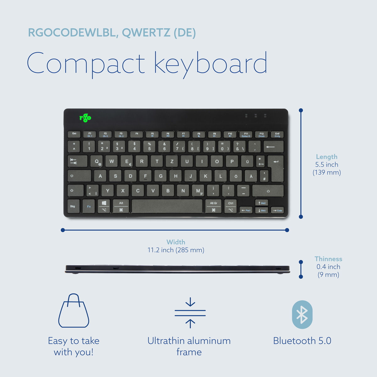 R-Go Compact Break (black, wireless, QWERTZ – DE)