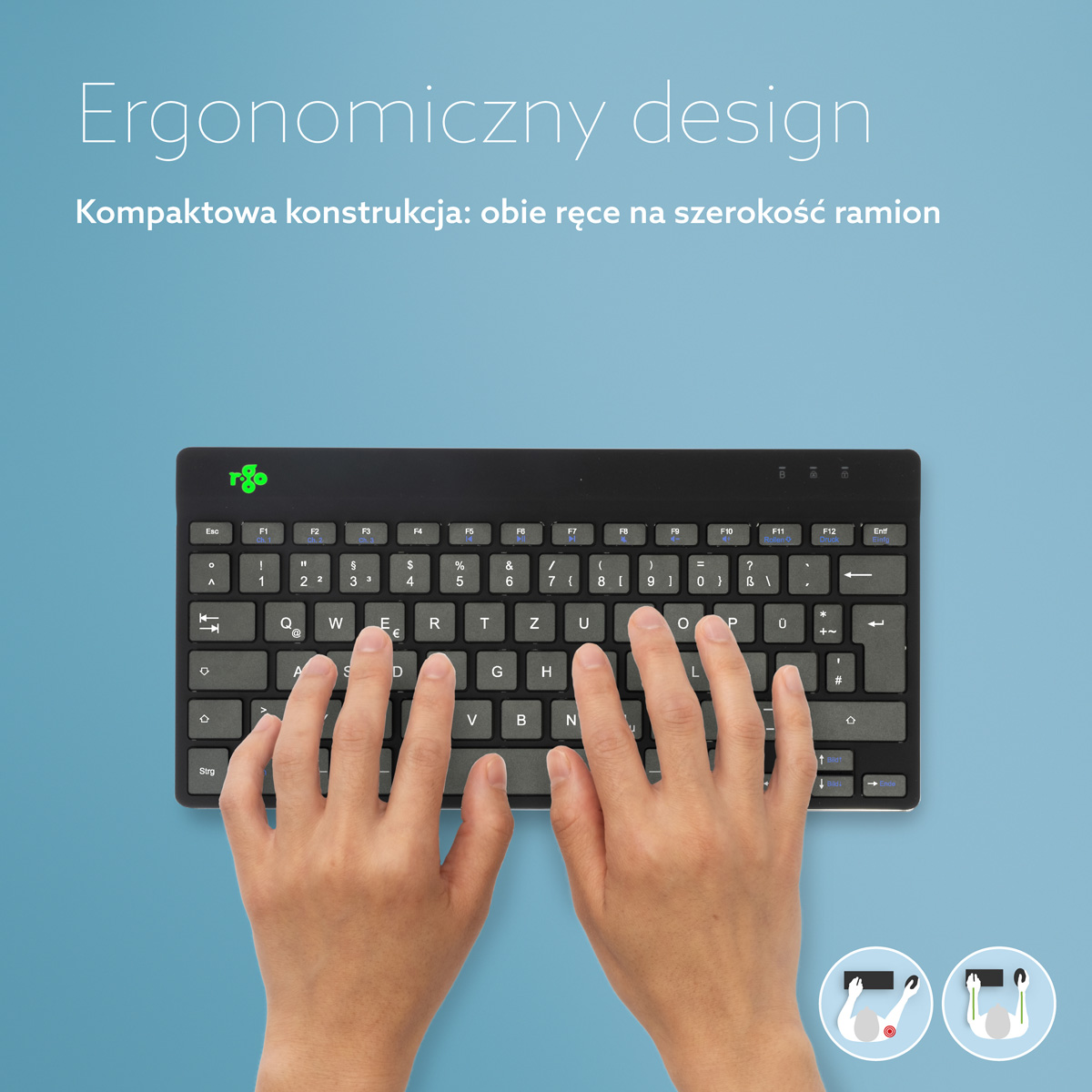 R-Go Compact Break (czarny, bezprzewodowy, QWERTZ – DE)