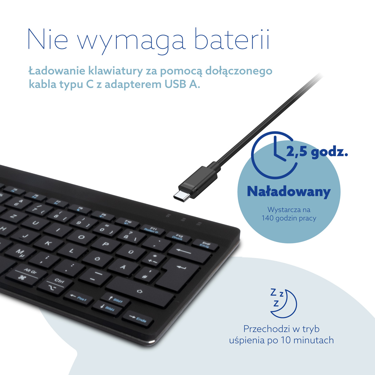 R-Go Compact Break (czarny, bezprzewodowy, QWERTZ – DE)