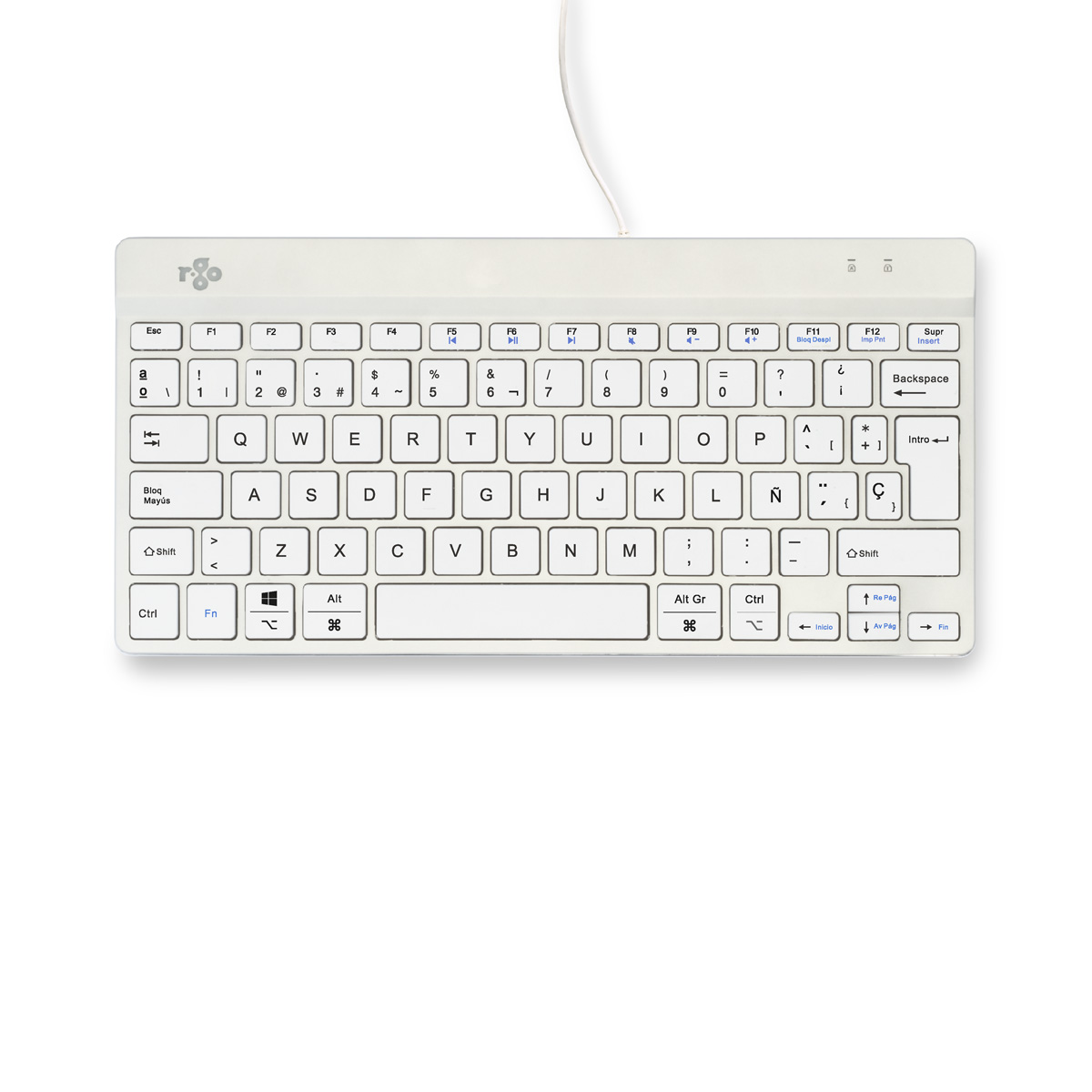 R-Go Compact Break (white, wired, QWERTY – ES)