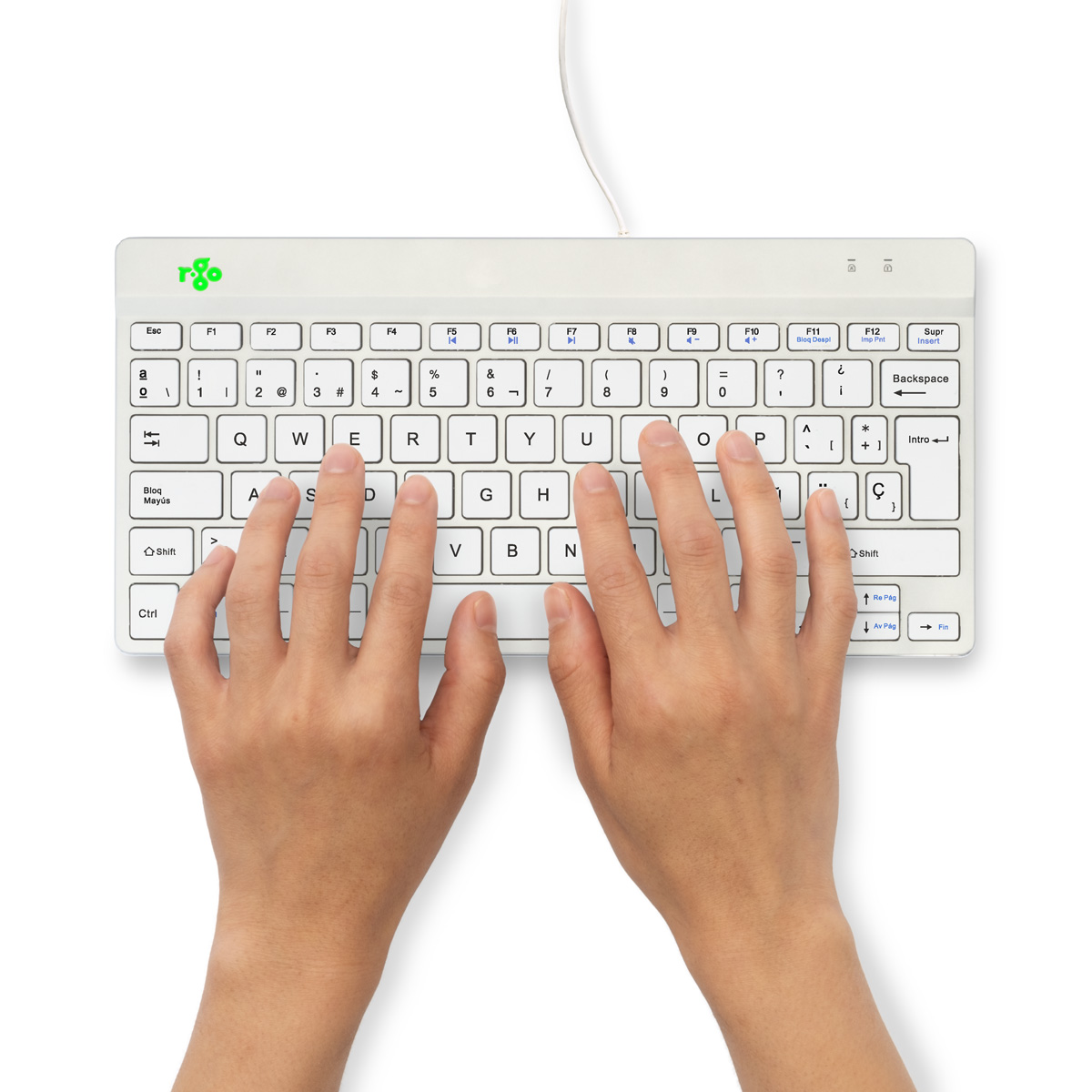 R-Go Compact Break (white, wired, QWERTY – ES)