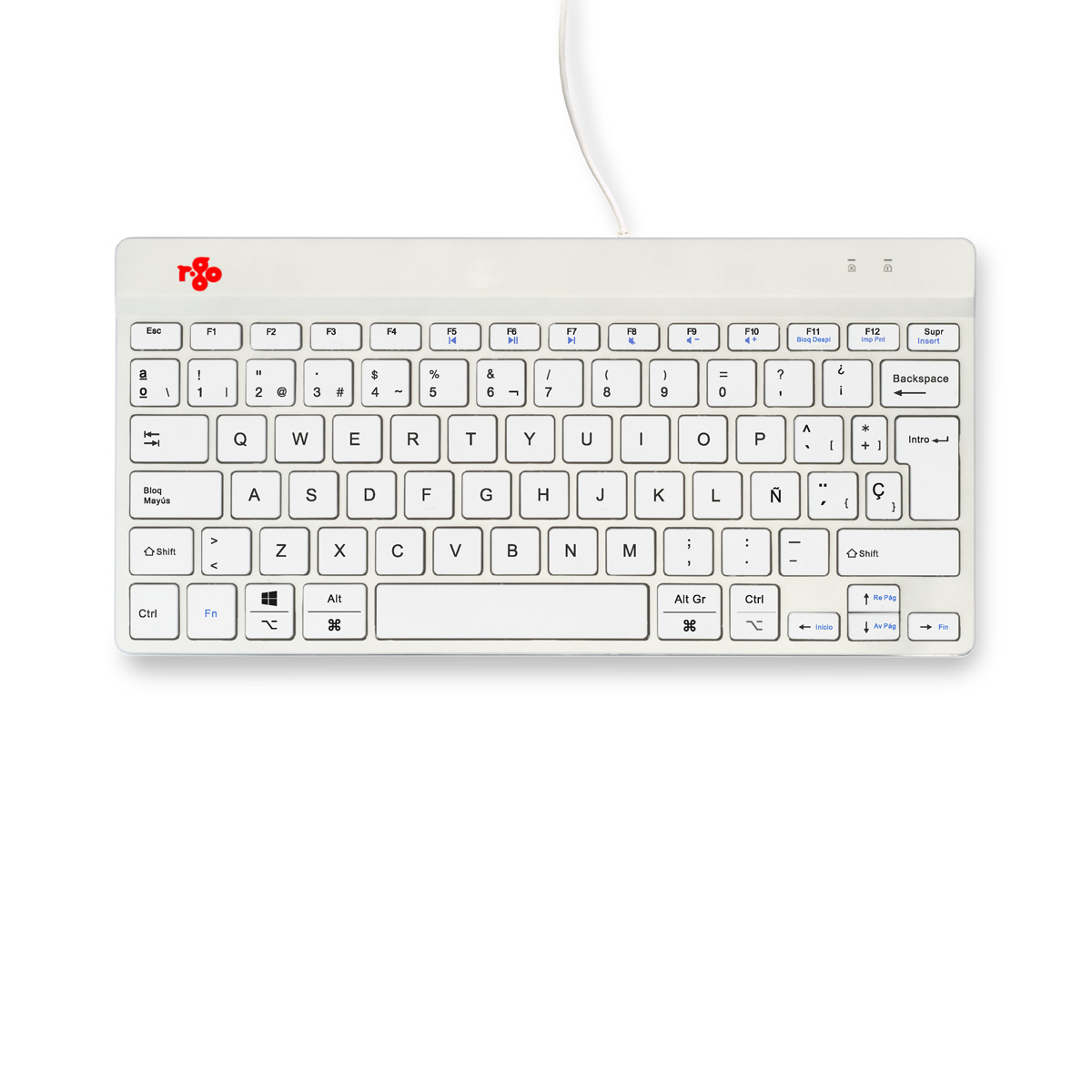 R-Go Compact Break (white, wired, QWERTY – ES)