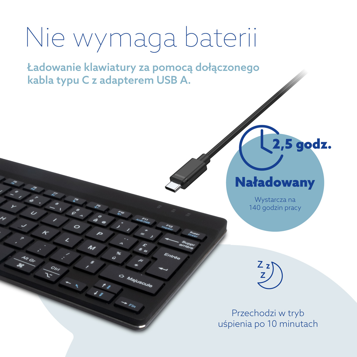 R-Go Compact Break (czarny, bezprzewodowy, QWERTY – ES)