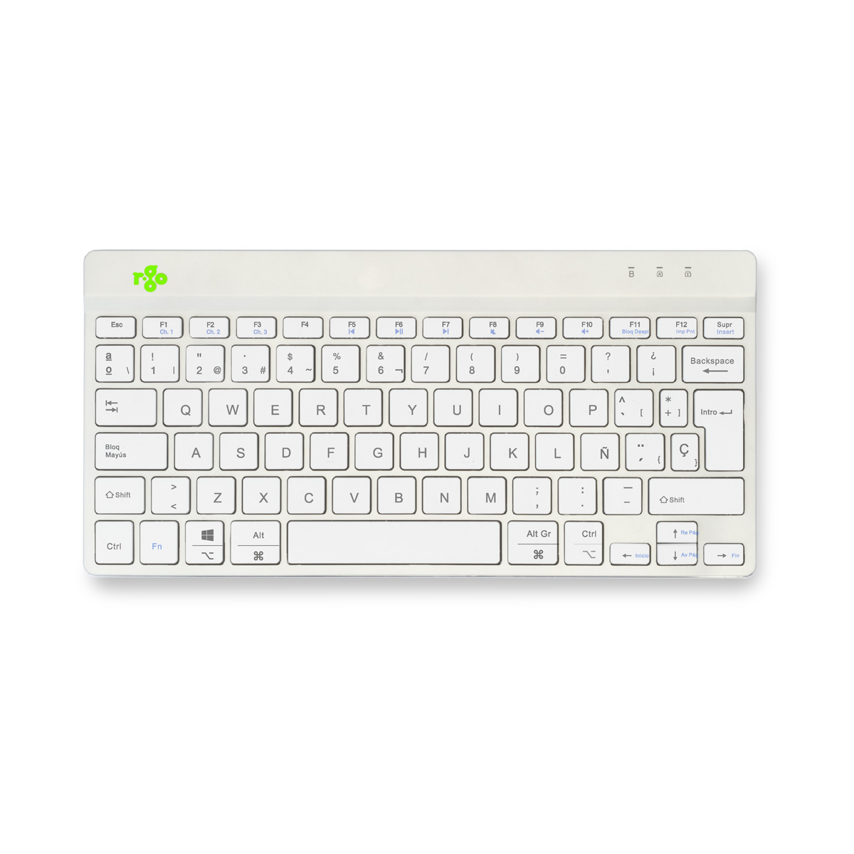 R-Go Compact Break (weiß, drahtlos, QWERTY – ES)