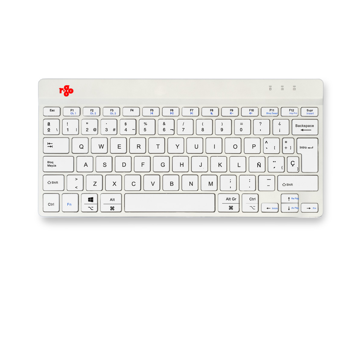 R-Go Compact Break (weiß, drahtlos, QWERTY – ES)