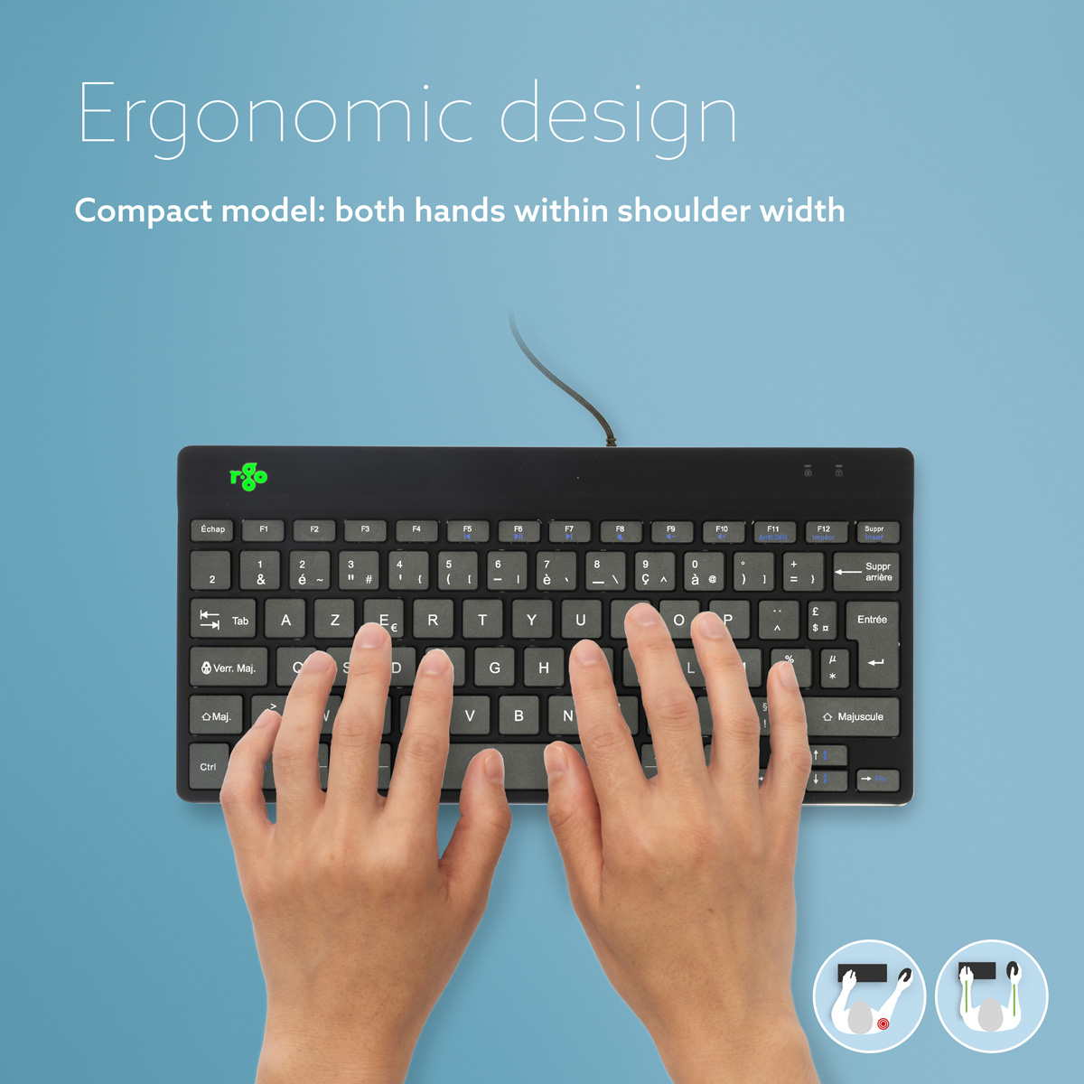 R-Go Compact Break (black, wired, AZERTY – FR)