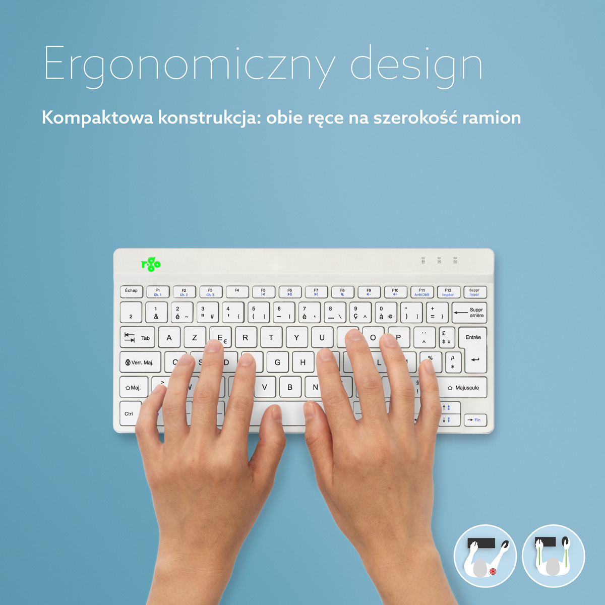 R-Go Compact Break (biały, bezprzewodowy, AZERTY – FR)