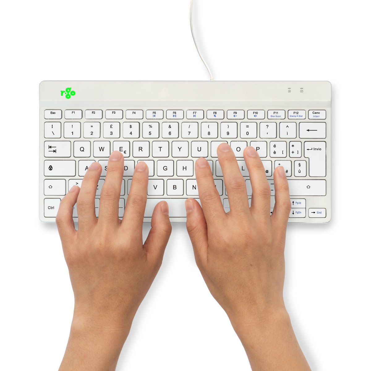 R-Go Compact Break (white, wired, QWERTY – IT)