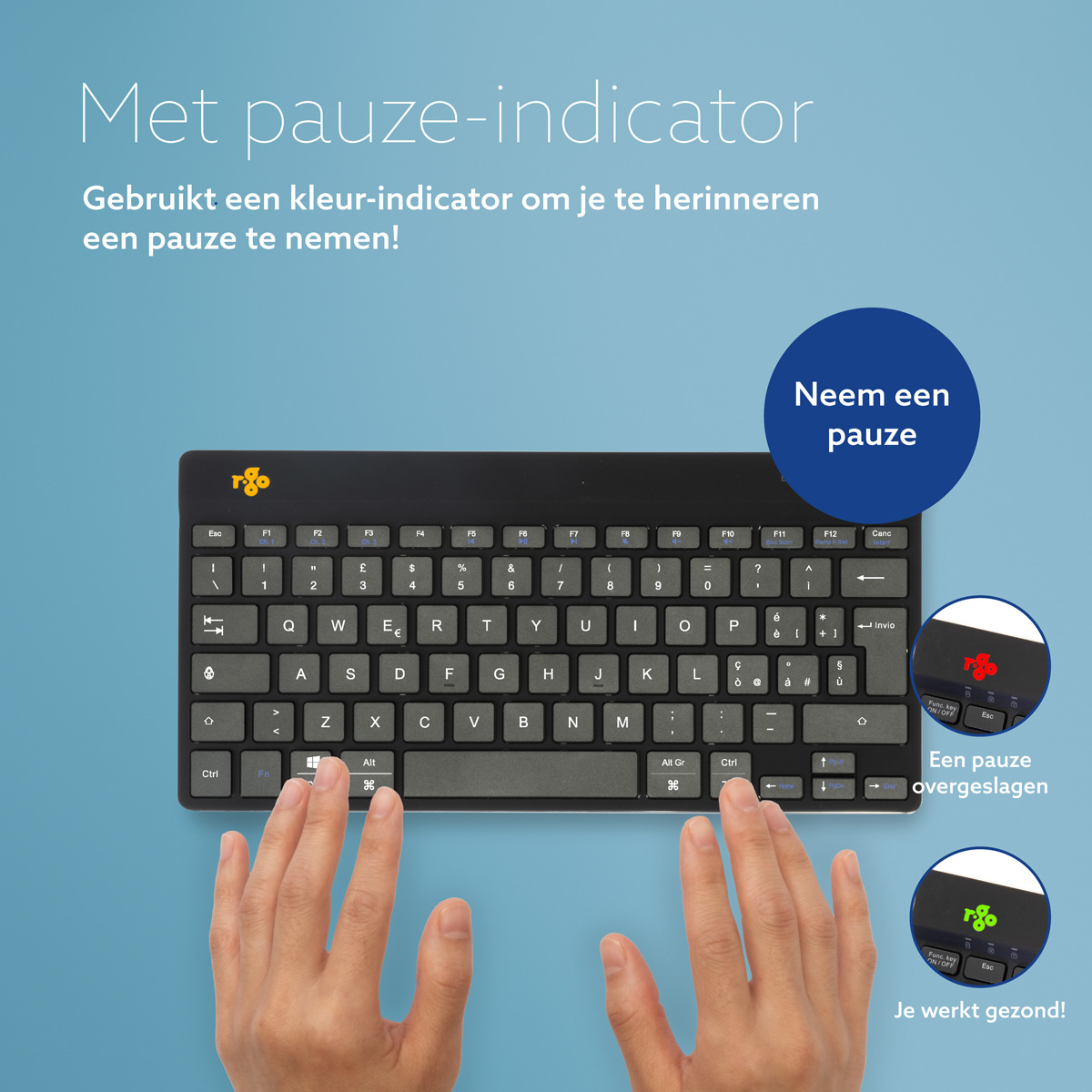 R-Go Compact Break (zwart, draadloos, QWERTY – IT)