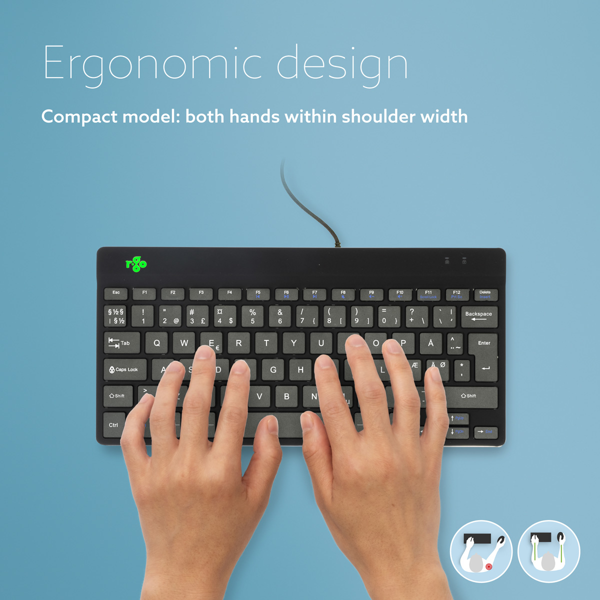 R-Go Compact Break (black, wired, QWERTY – Nordic)