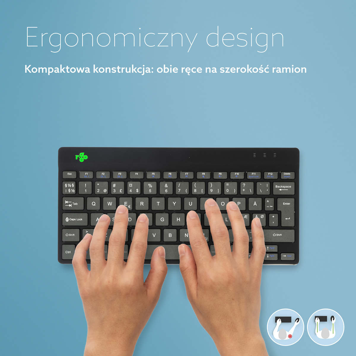 R-Go Compact Break (czarny, bezprzewodowy, QWERTY – Nordic)