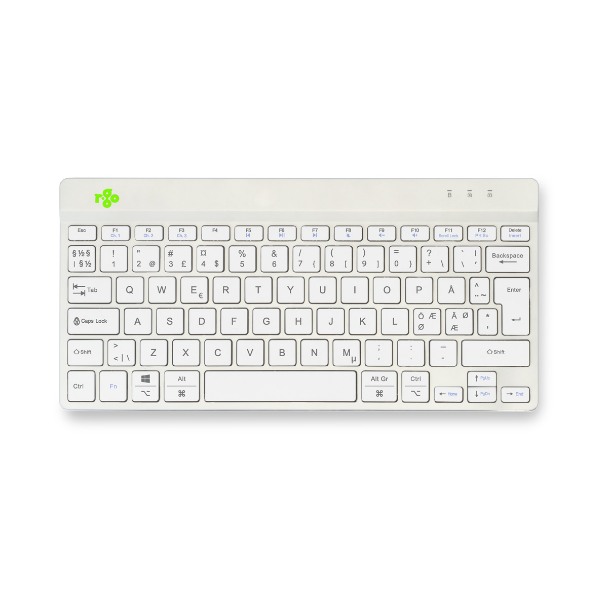 R-Go Compact Break (weiß, drahtlos, QWERTY – Nordic)