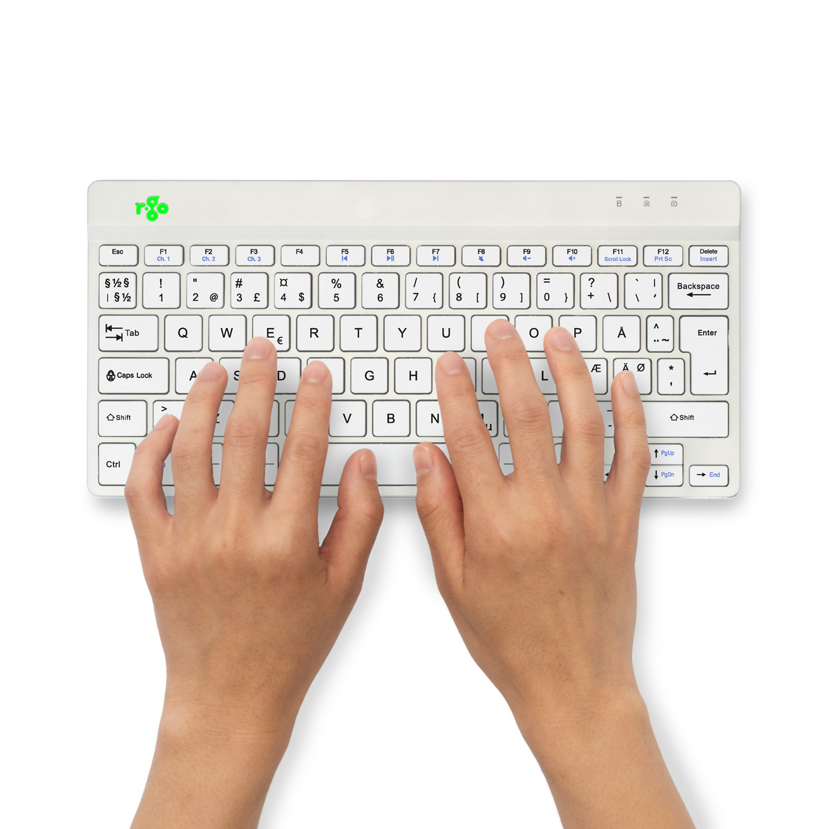 R-Go Compact Break (weiß, drahtlos, QWERTY – Nordic)