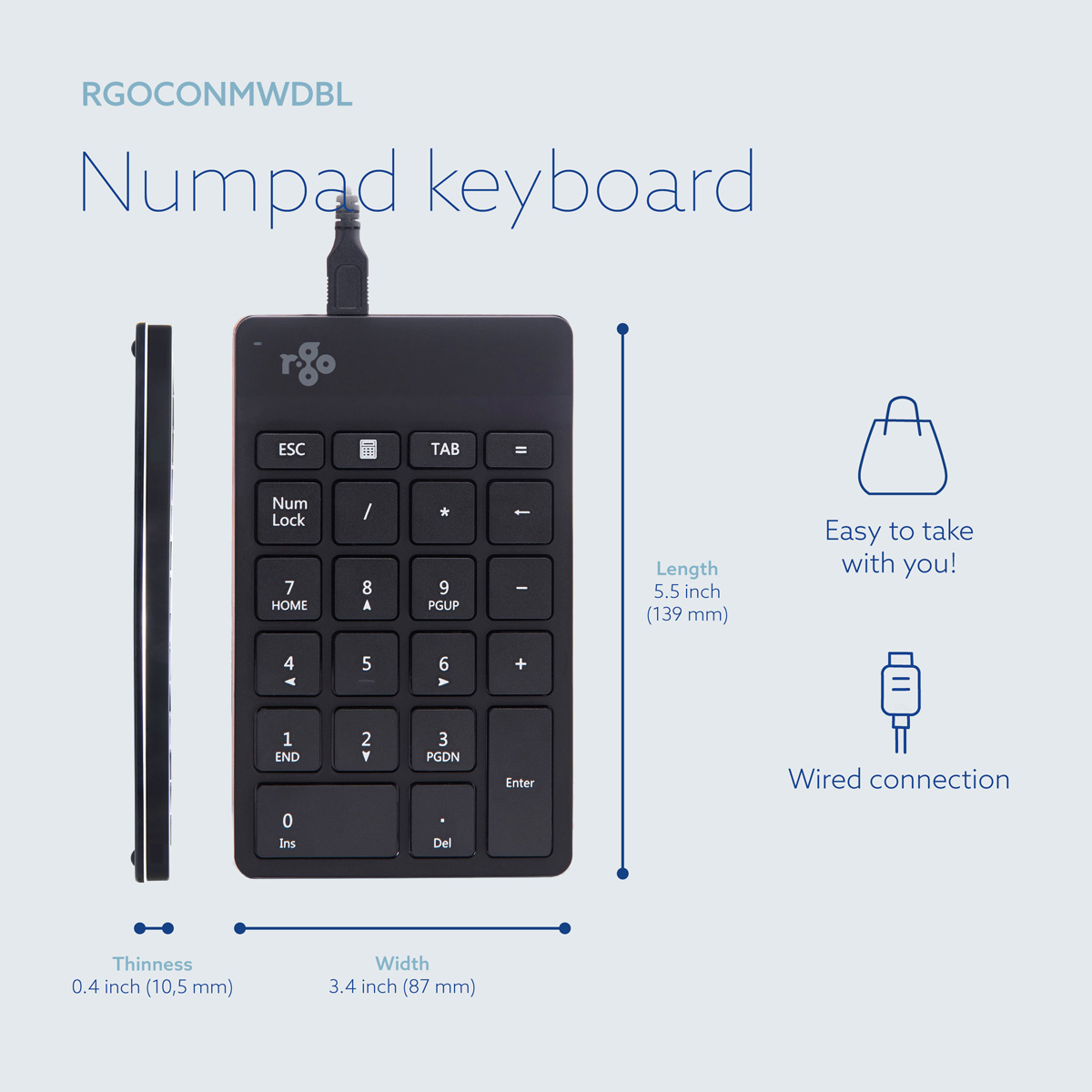R-Go Numpad Break (black, wired)
