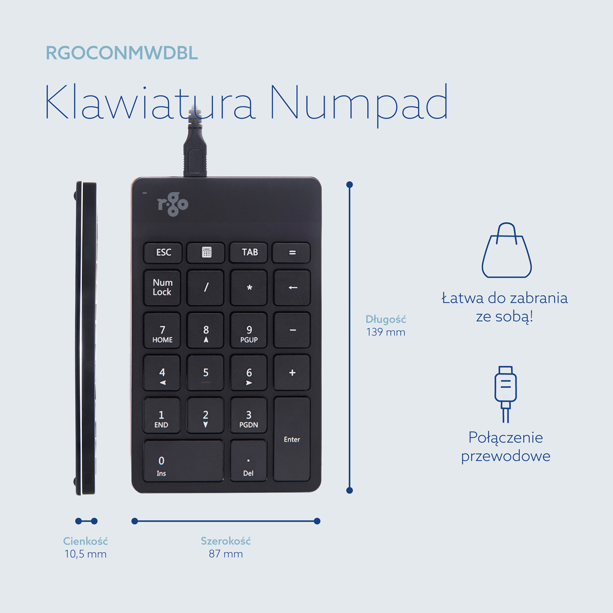 R-Go Numpad Break (czarny, przewodowy)