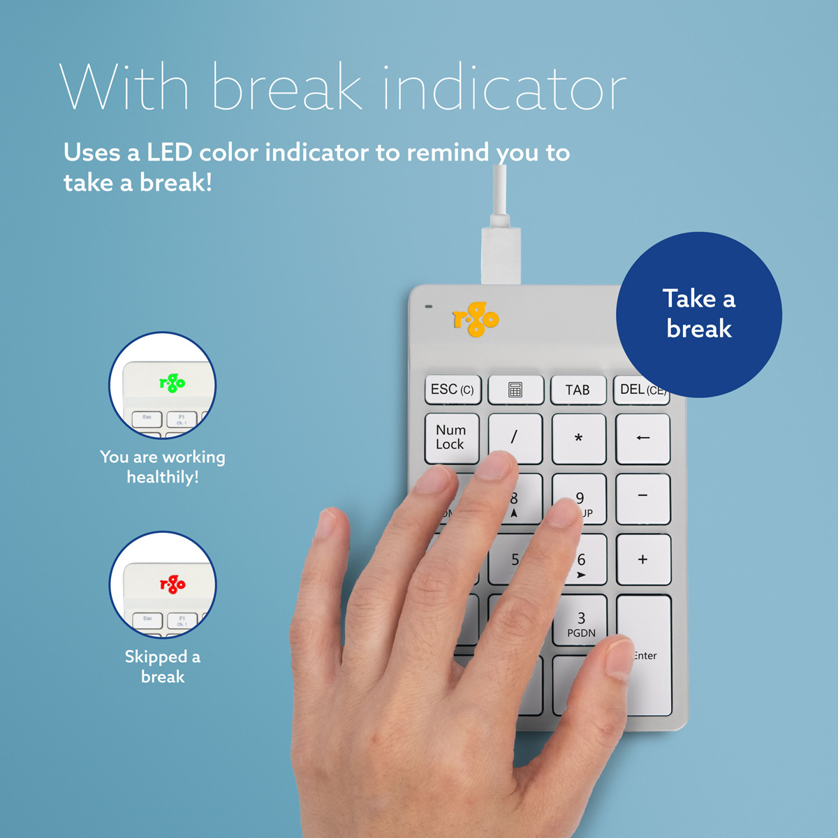 R-Go Numpad Break (white, wired)