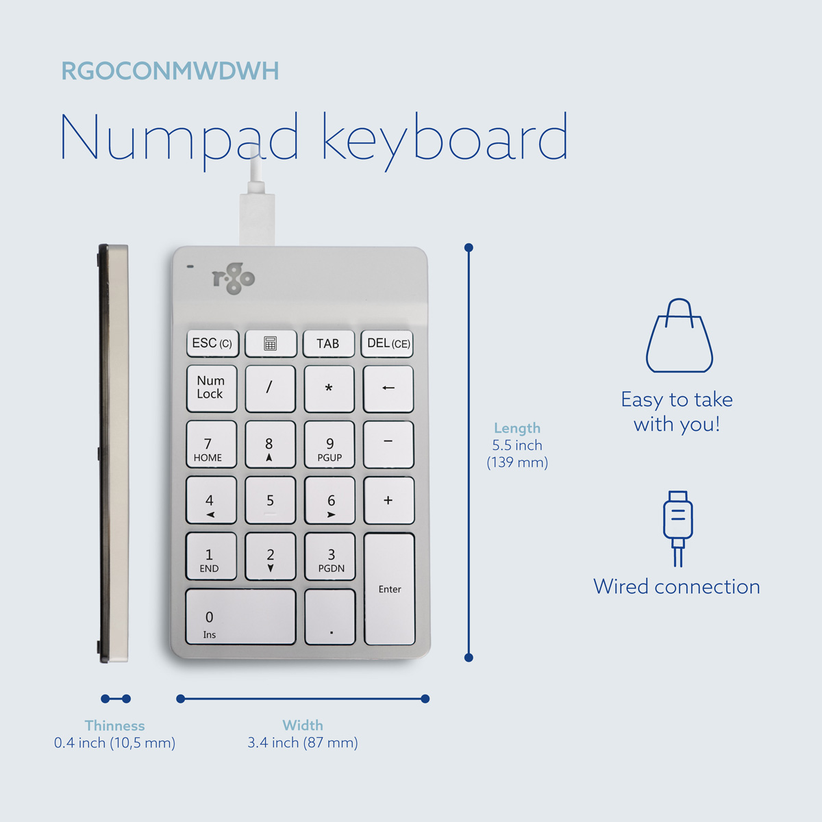 R-Go Numpad Break (white, wired)