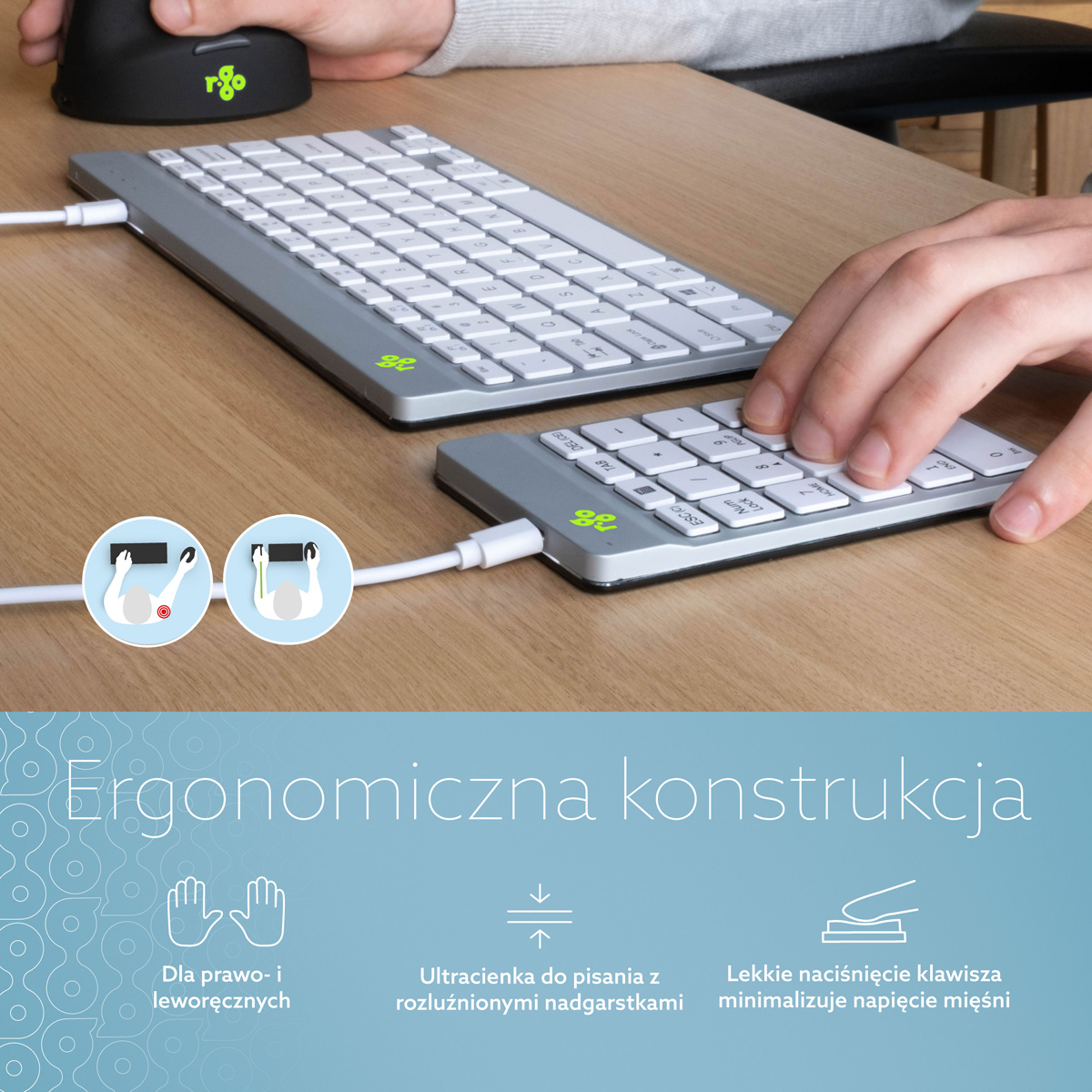 R-Go Numpad Break (biały, przewodowy)
